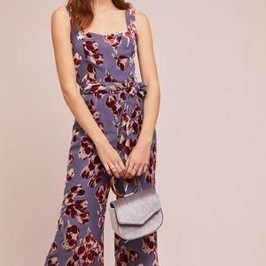 Anthropologie Velvet Burnout Jumpsuit
